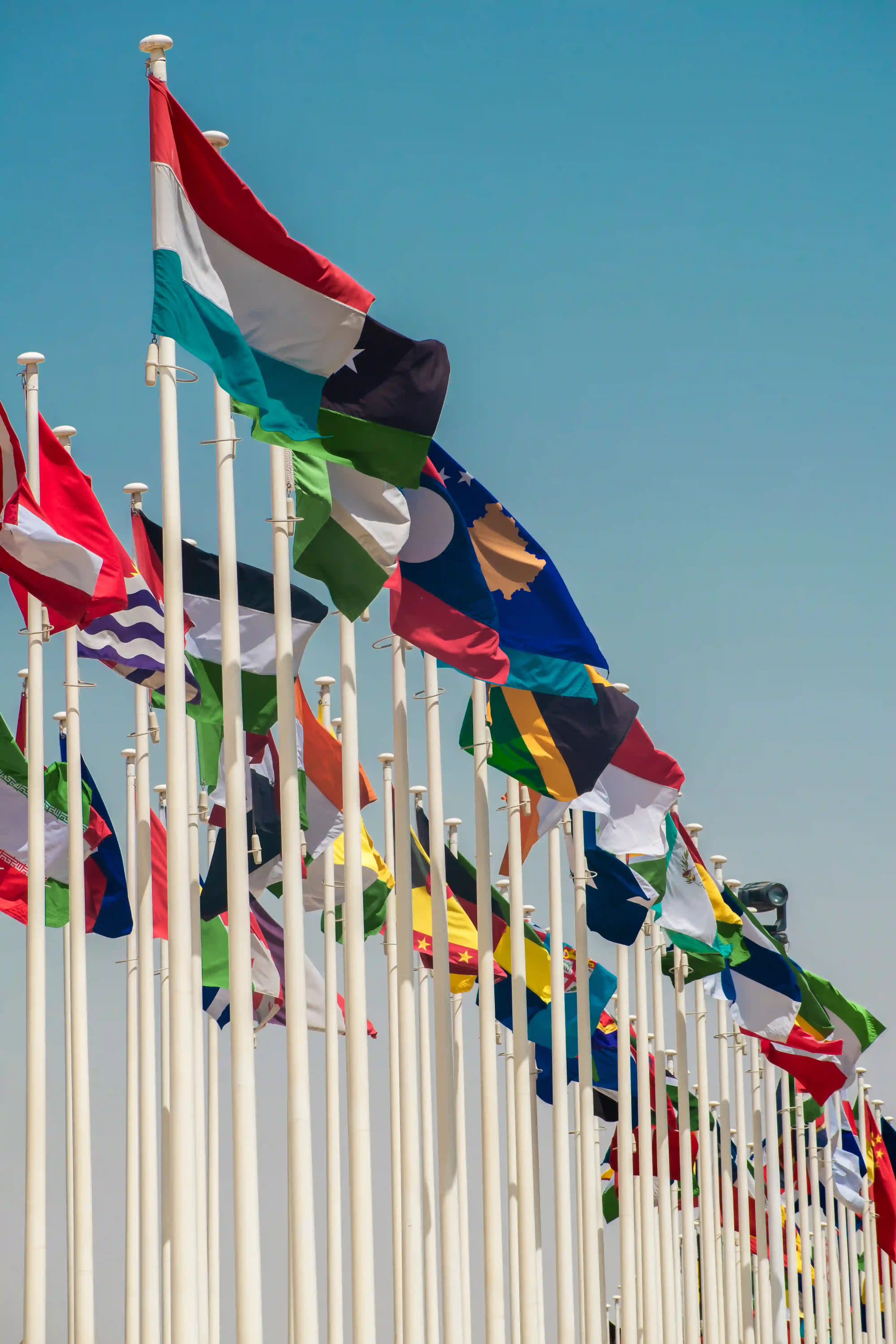 National flags flying side by side